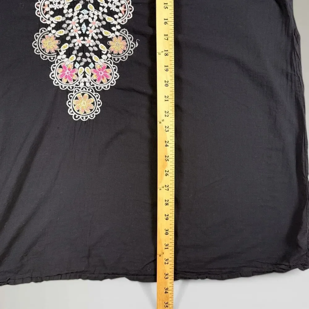 Johnny Was Blouse Tunic Top V-Neck Embroidered Floral Boho Cottage Core Size 2X - Picture 5 of 9